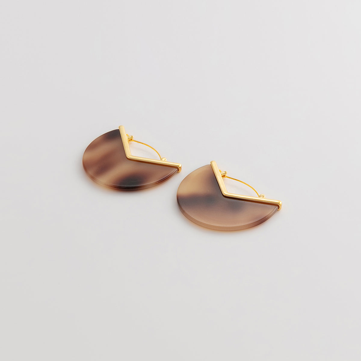 Curated Tortoiseshell Acetate Half-Moon Hoop Earrings