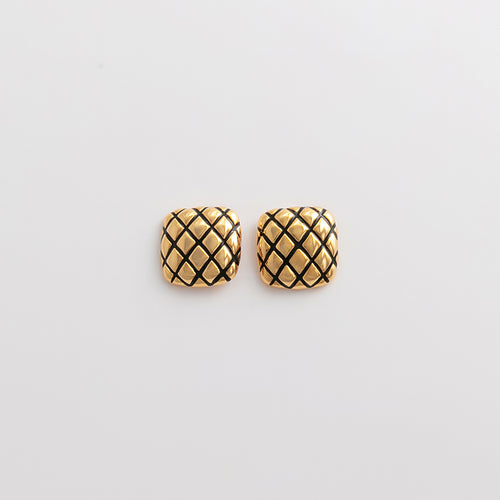 Curated Quilted Square Stud Earrings