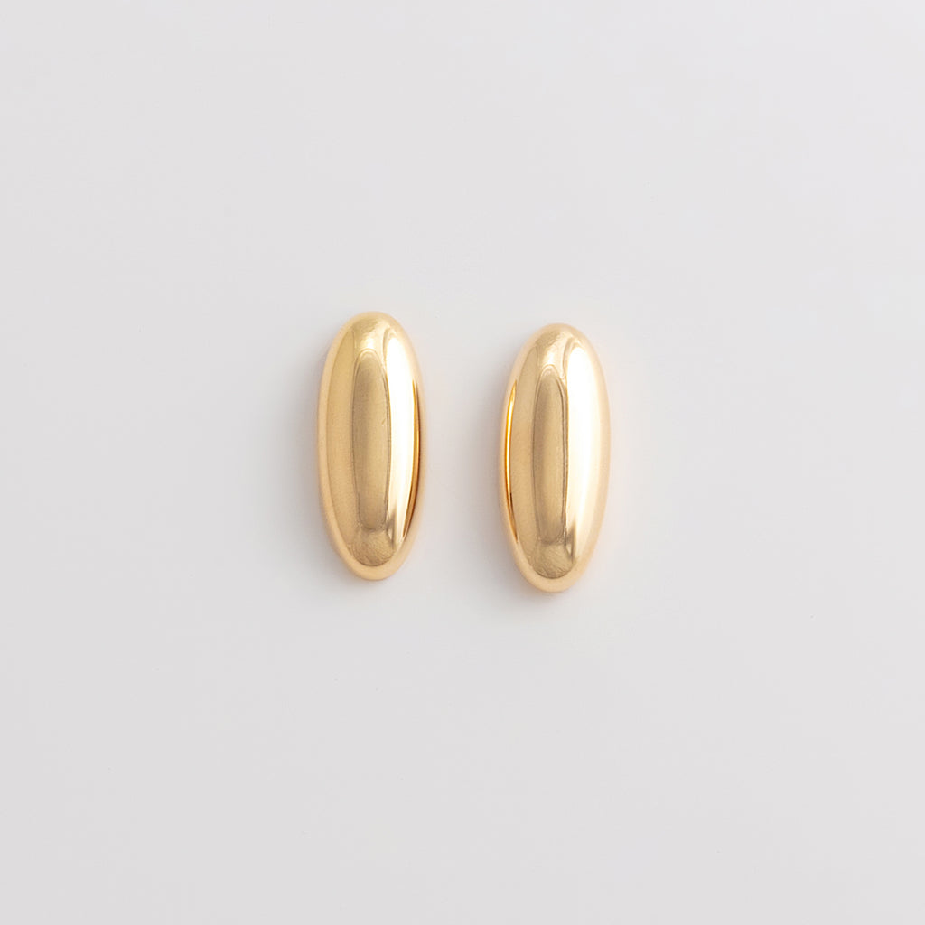 Curated Chunky Domed Oval Stud Earrings