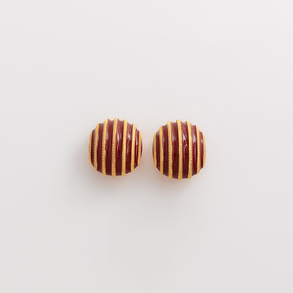 Curated 18K Gold Plated Drip Enamel Button Earrings