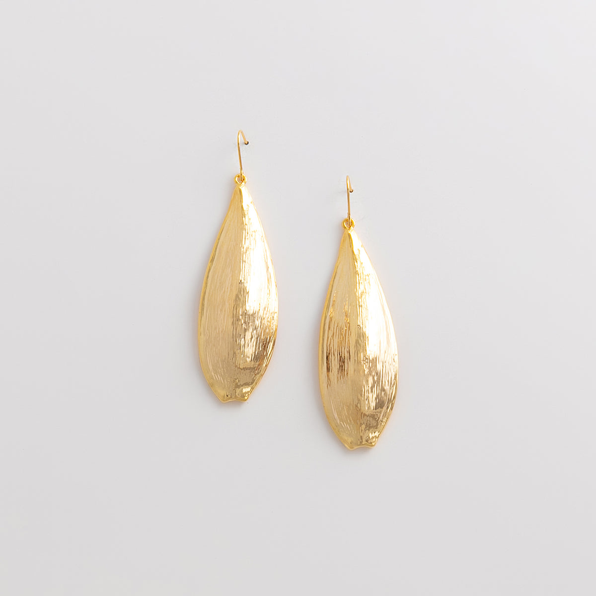 Curated Brushed Gold Teardrop Hook Earrings