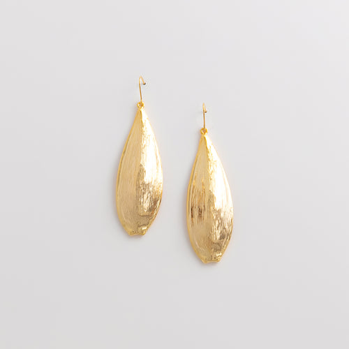 Curated Brushed Gold Teardrop Hook Earrings