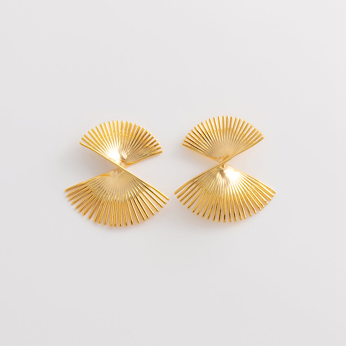 Curated Fanned Bow Stud Earrings