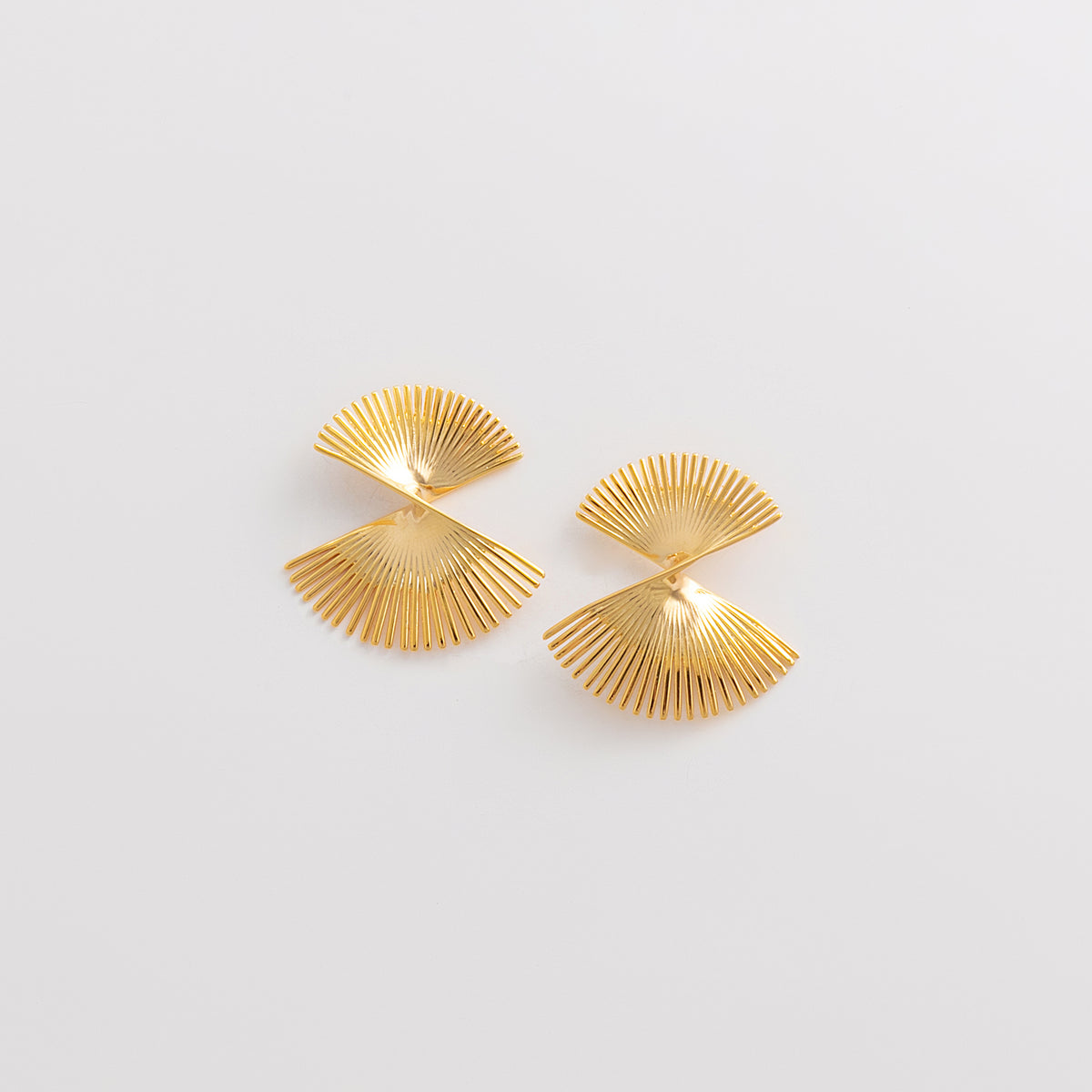 Curated Fanned Bow Stud Earrings