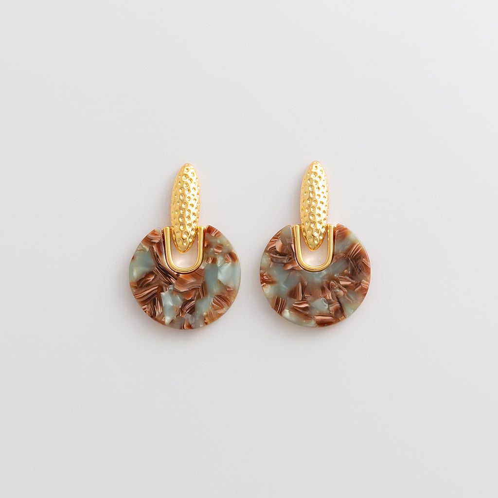Curated Tortoiseshell Acetate Disc Drop Earrings