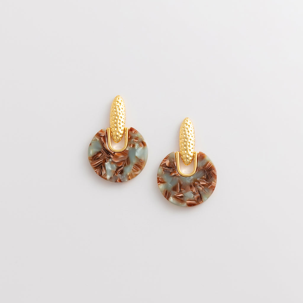 Curated Tortoiseshell Acetate Disc Drop Earrings