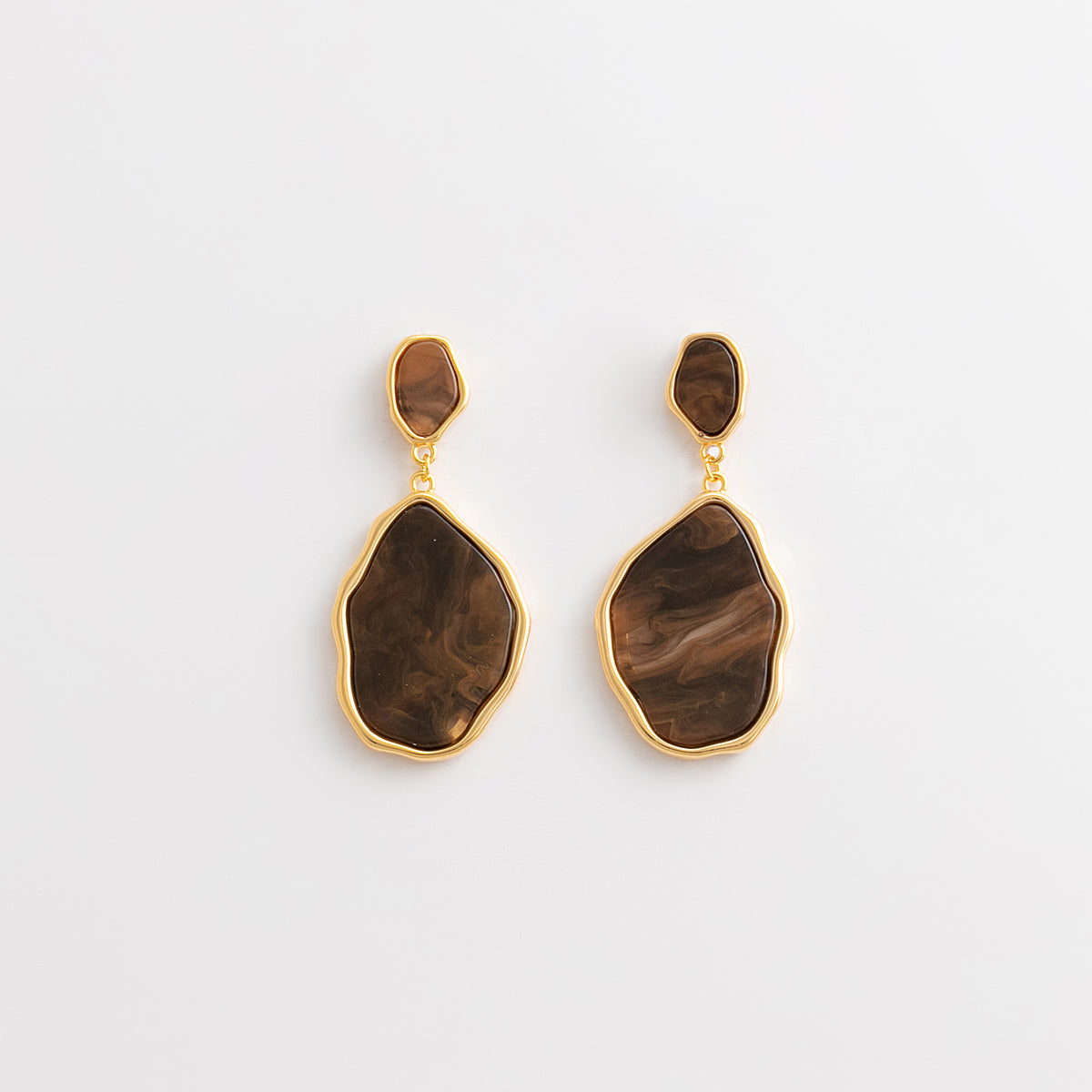 Curated Marbled Acetate Pebble Drop Earrings