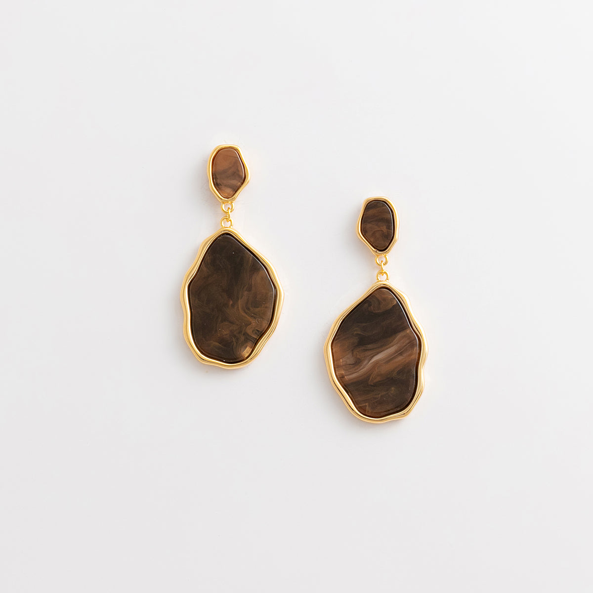 Curated Marbled Acetate Pebble Drop Earrings