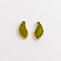 Curated 18K Gold Plated Drip Enamel Agate-Shaped Stud Earrings