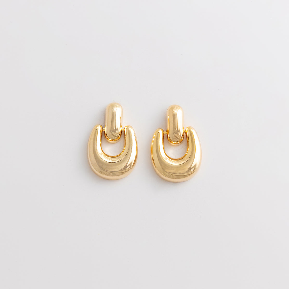 Curated Chunky Gold Knocker Hoop Earrings