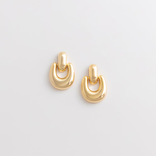 Curated Chunky Gold Knocker Hoop Earrings