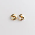 Curated 18K Gold Plated Interlocking Knot Stud Earrings