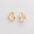 Curated 18K Gold Plated Twisted Open Oval Hoop Earrings