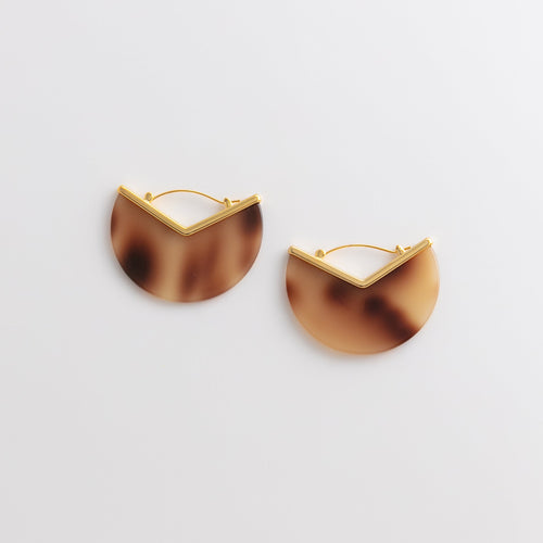 Curated Tortoiseshell Acetate Half-Moon Hoop Earrings