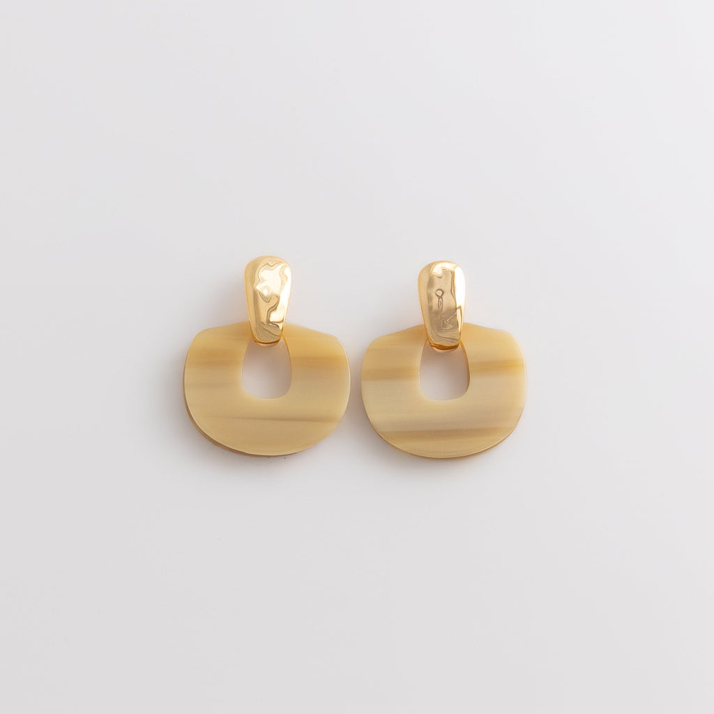 Curated 18K Gold Plated Acetate Cutout Drop Earrings