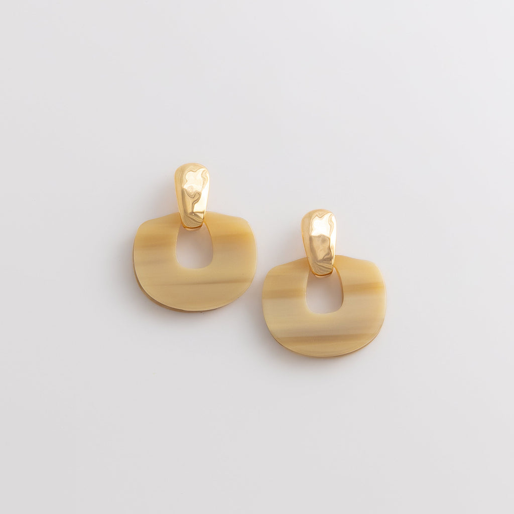 Curated 18K Gold Plated Acetate Cutout Drop Earrings