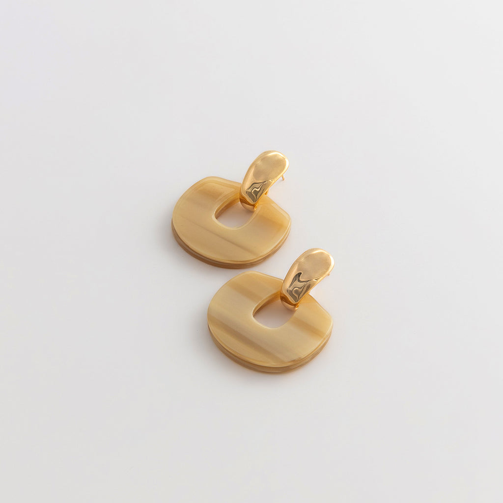 Curated 18K Gold Plated Acetate Cutout Drop Earrings