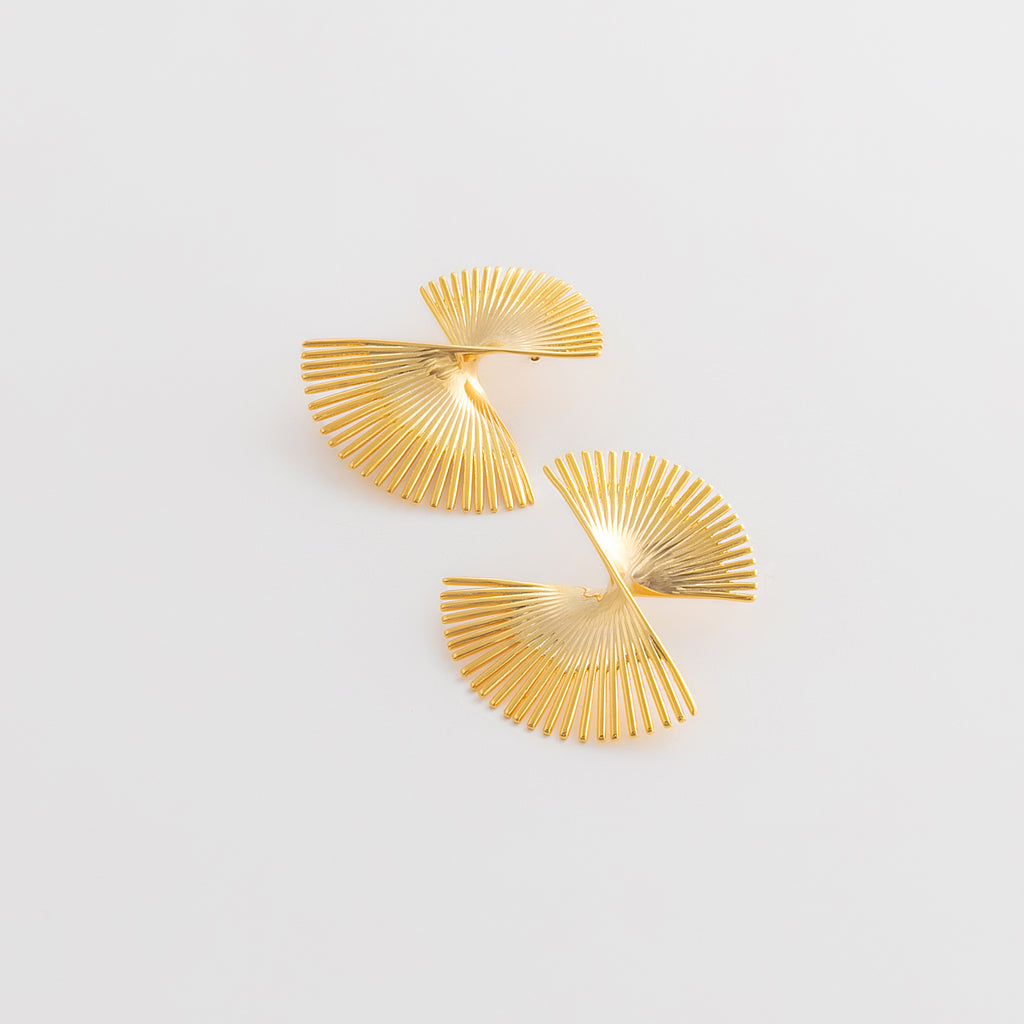 Curated Fanned Bow Stud Earrings
