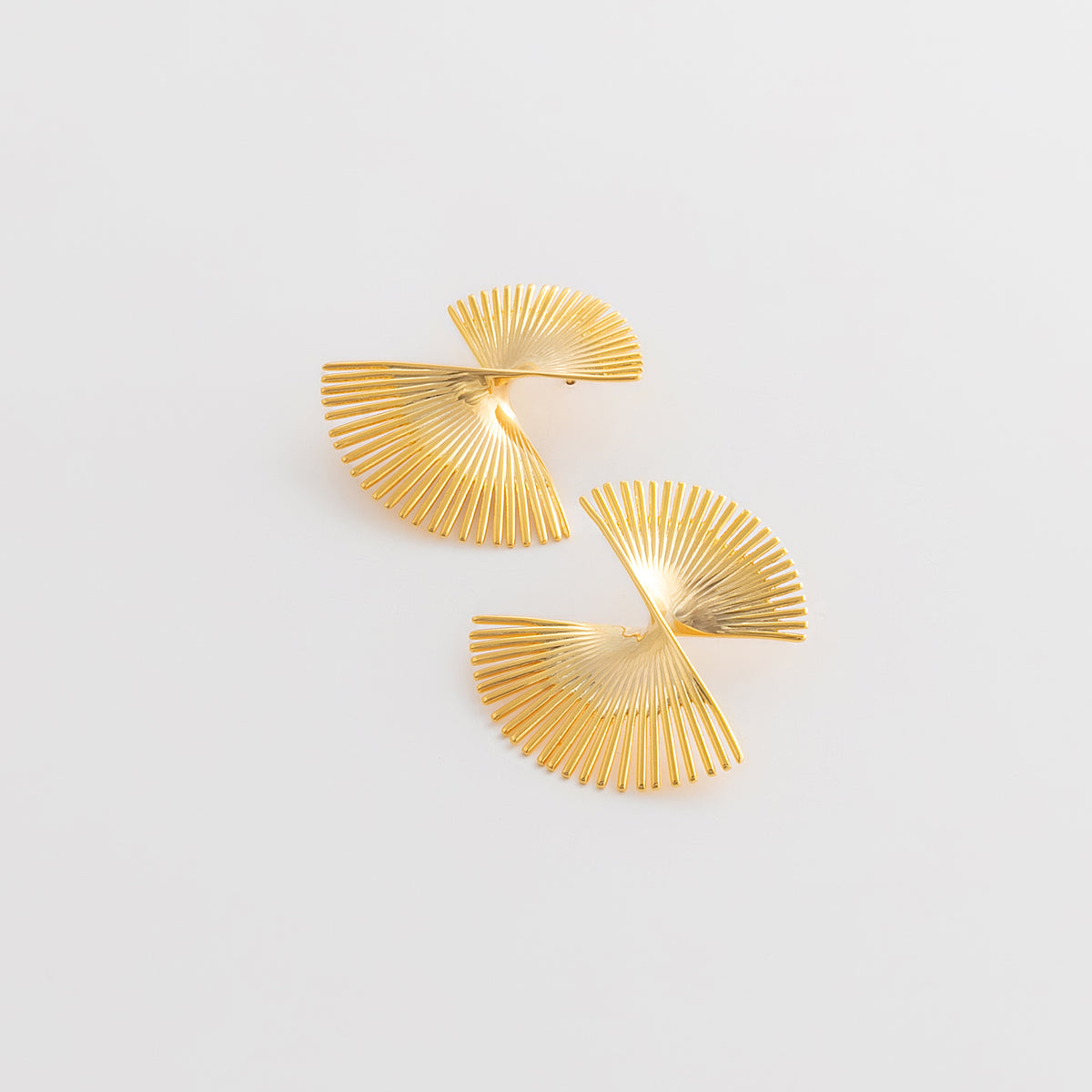 Curated Fanned Bow Stud Earrings