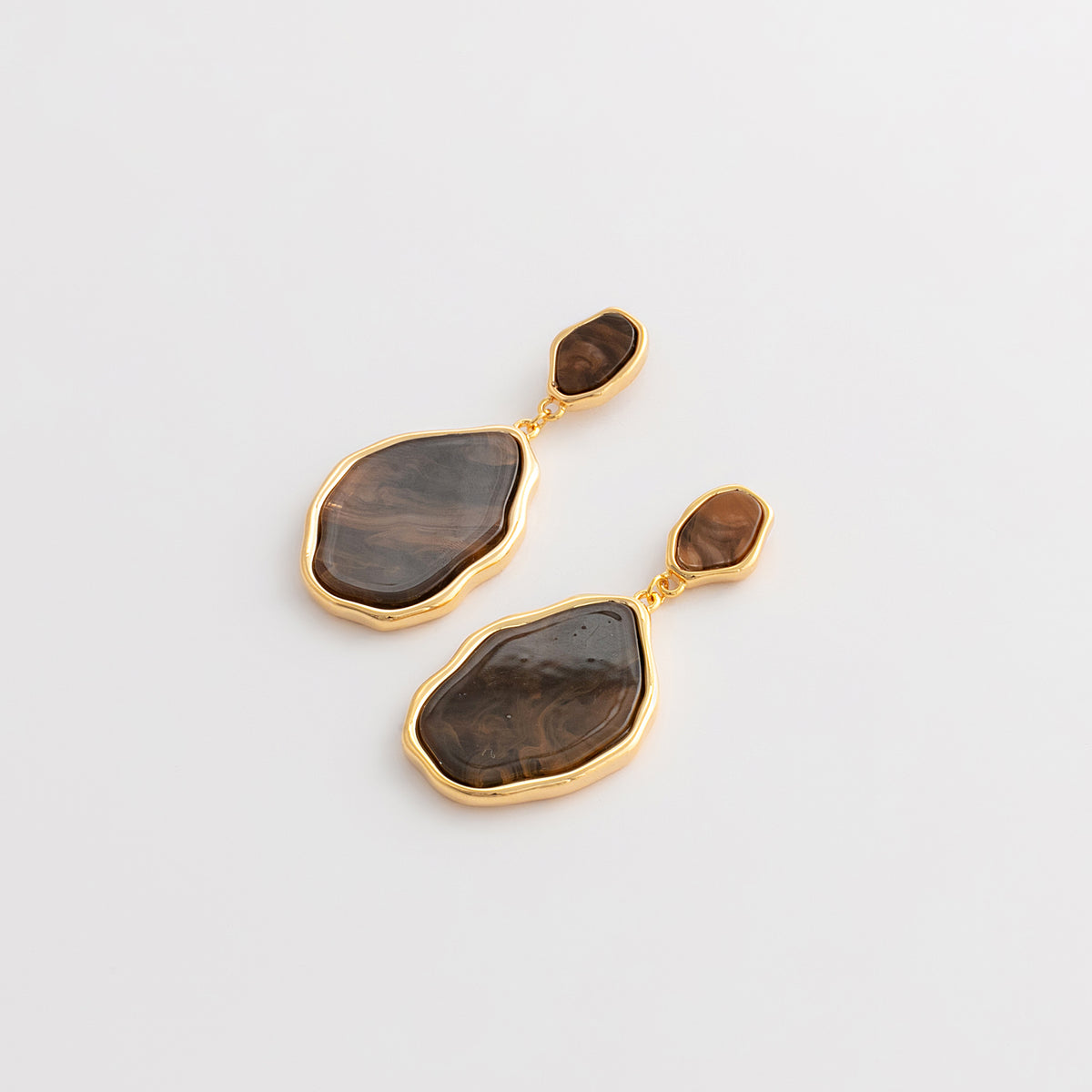 Curated Marbled Acetate Pebble Drop Earrings