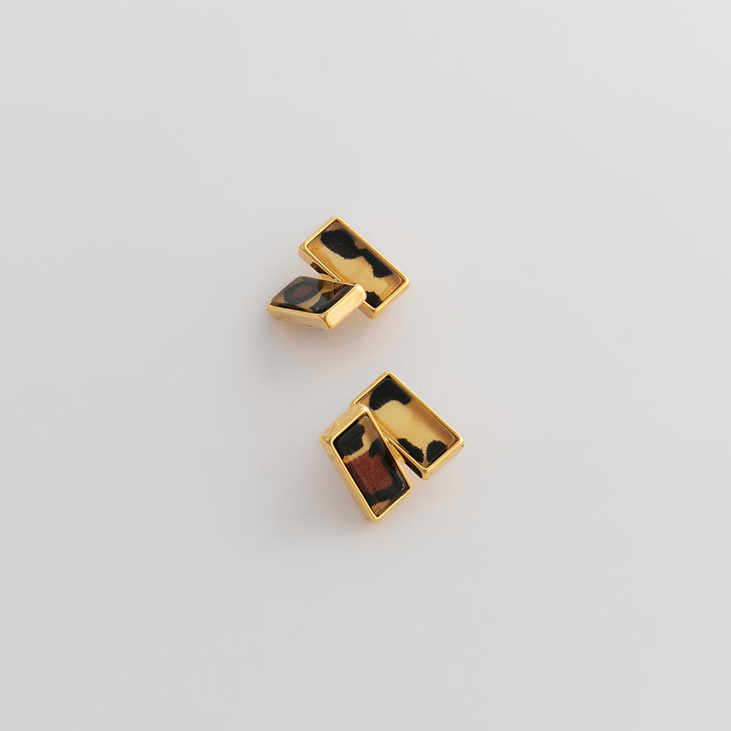 Curated 18K Gold Plated Leopard Print Stud Earrings
