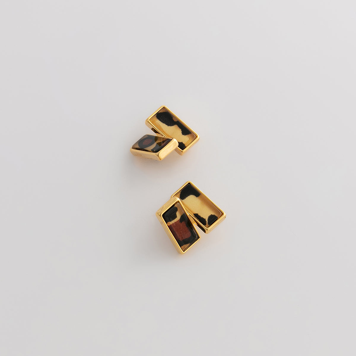 Curated 18K Gold Plated Leopard Print Stud Earrings