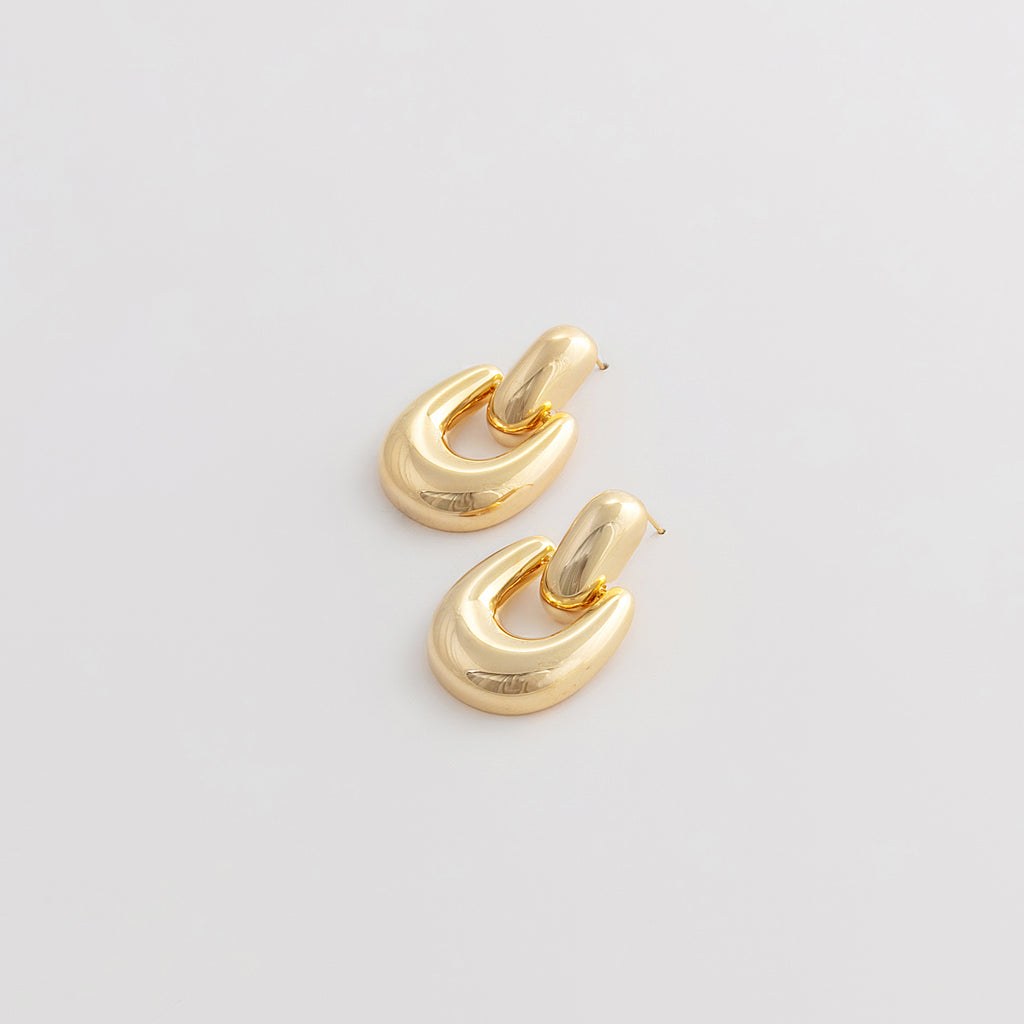 Curated Chunky Gold Knocker Hoop Earrings