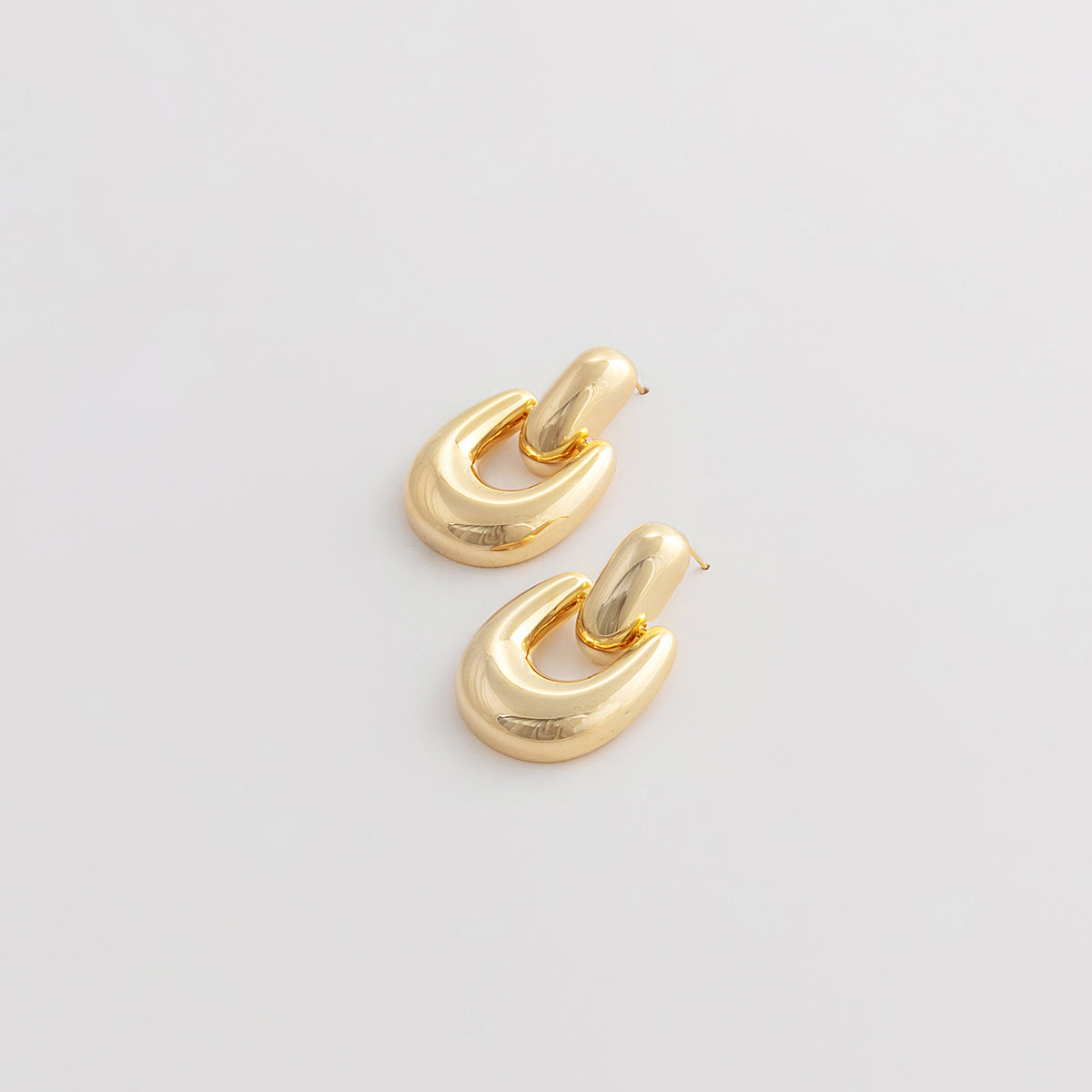 Curated Chunky Gold Knocker Hoop Earrings