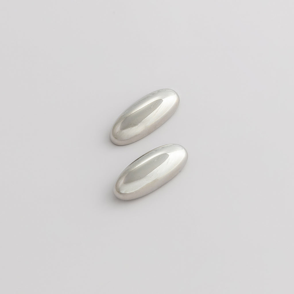 Curated Chunky Domed Oval Stud Earrings