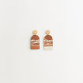 Artisan Nerikomi Ceramic Earrings – Gold Matte Circle Stud, Solid Arch Drop