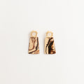 Artisan Nerikomi Ceramic Earrings – Gold Sunburst Drop