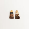 Artisan Nerikomi Ceramic Earrings – Gold Circle Stud