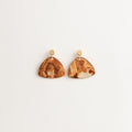 Artisan Nerikomi Ceramic Earrings – Gold Circle Stud, Mini