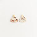 Artisan Nerikomi Ceramic Earrings – Gold Triangle Stud