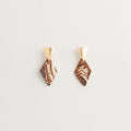 Artisan Nerikomi Ceramic Earrings – Gold Triangle Stud, Diamond Drop