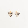 Artisan Nerikomi Ceramic Earrings – Gold Triangle Stud, B&W Triangle Drop