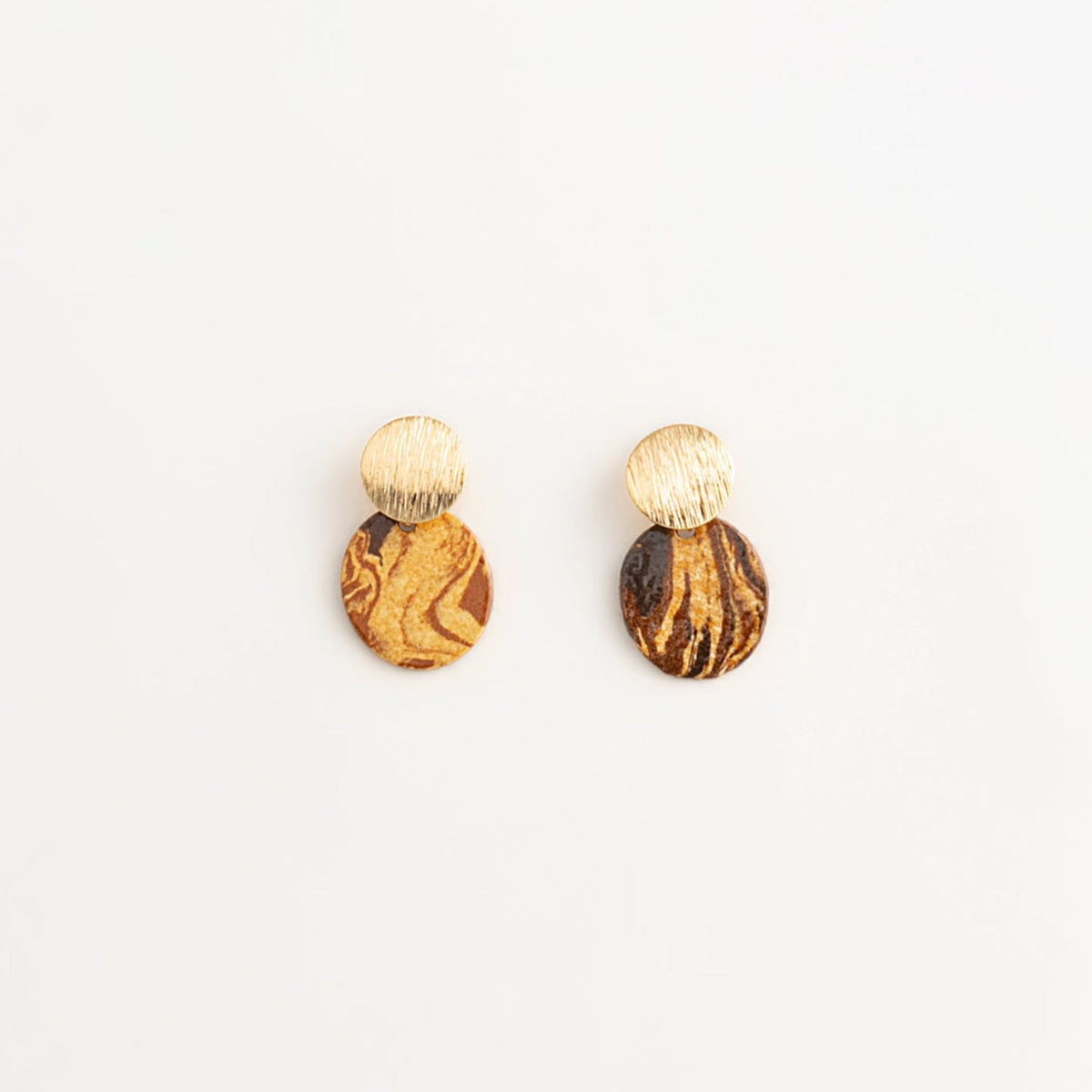 Handmade Ceramic Earrings – Lava Flow