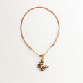 Artisan Nerikomi Ceramic Butterfly Necklace – Adjustable Leather Cord