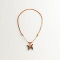 Artisan Nerikomi Ceramic Butterfly Necklace – Tiger Stripe, Adjustable Leather Cord