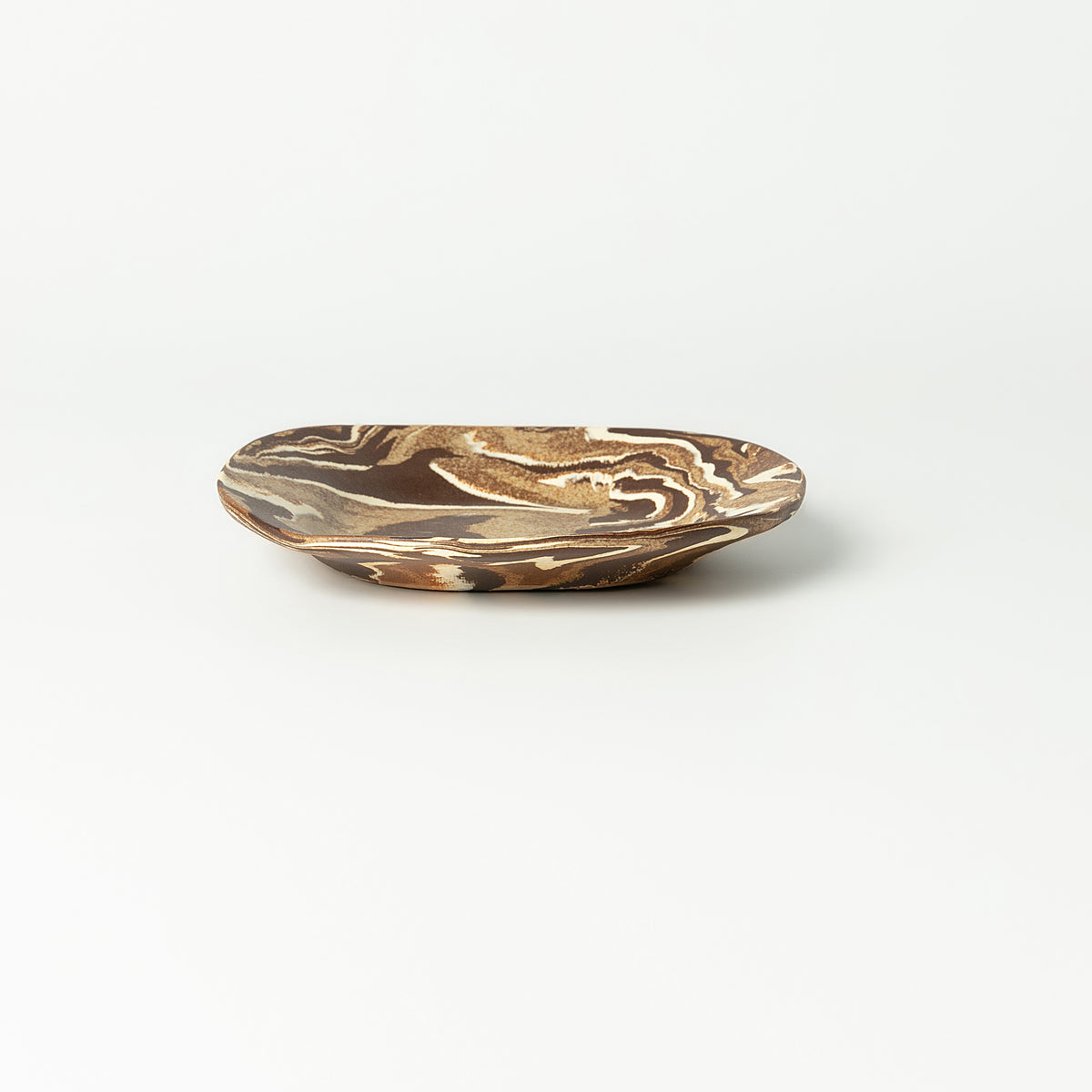 Handcrafted Nerikomi Ceramic Round Plate – Marbled Stoneware