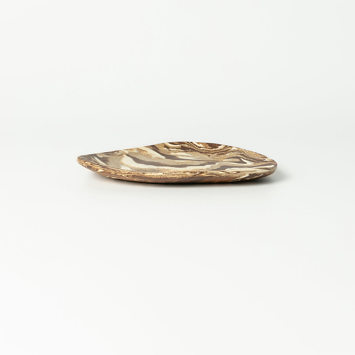 Handcrafted Nerikomi Ceramic Oval Tray – Marbled Stoneware
