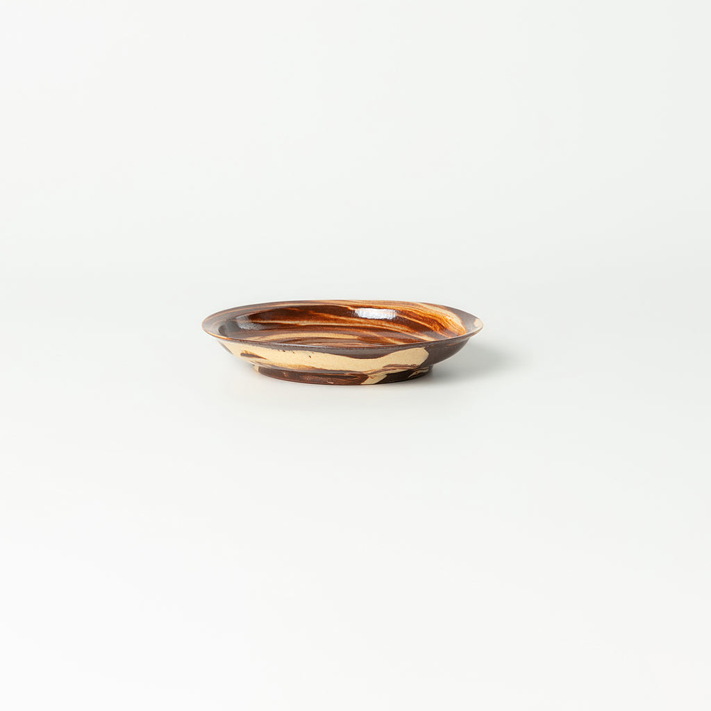 Handcrafted Nerikomi Ceramic Round Dish – Marbled Stoneware