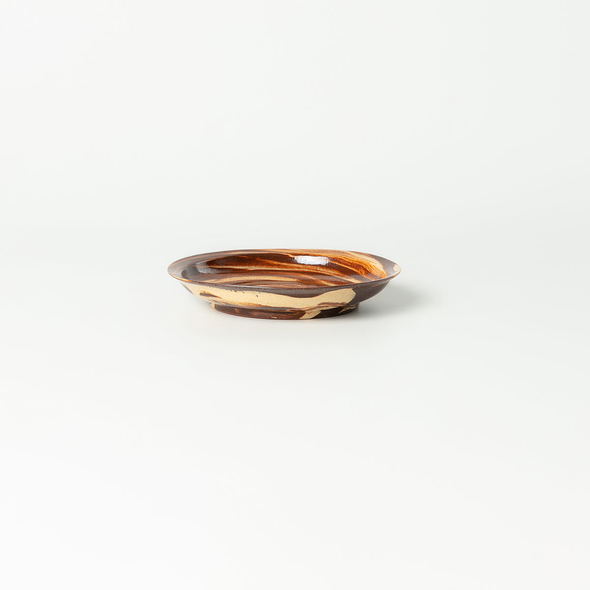 Handcrafted Nerikomi Ceramic Round Dish – Marbled Stoneware