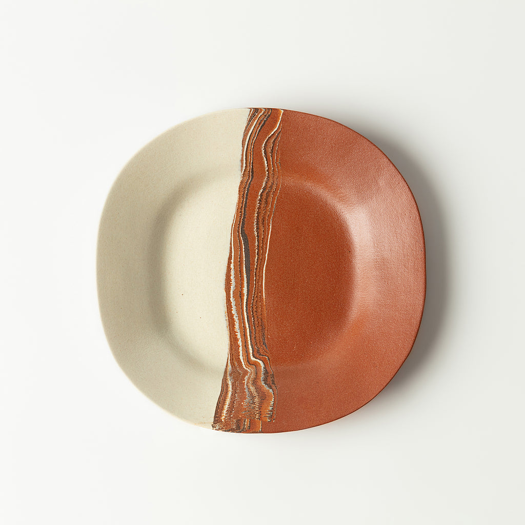 Handcrafted Nerikomi Ceramic Round Plate – Marbled Stoneware