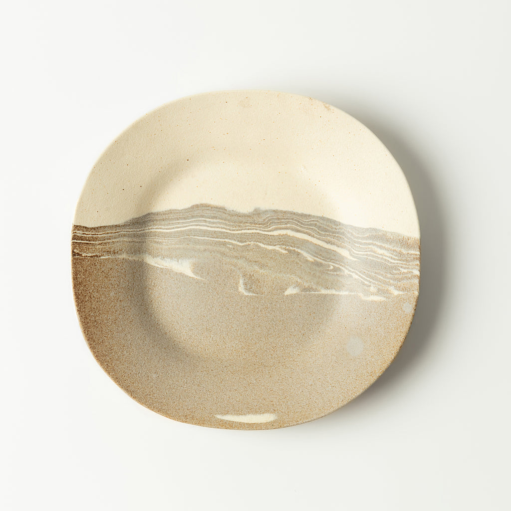 Handcrafted Nerikomi Ceramic Round Plate – Marbled Stoneware
