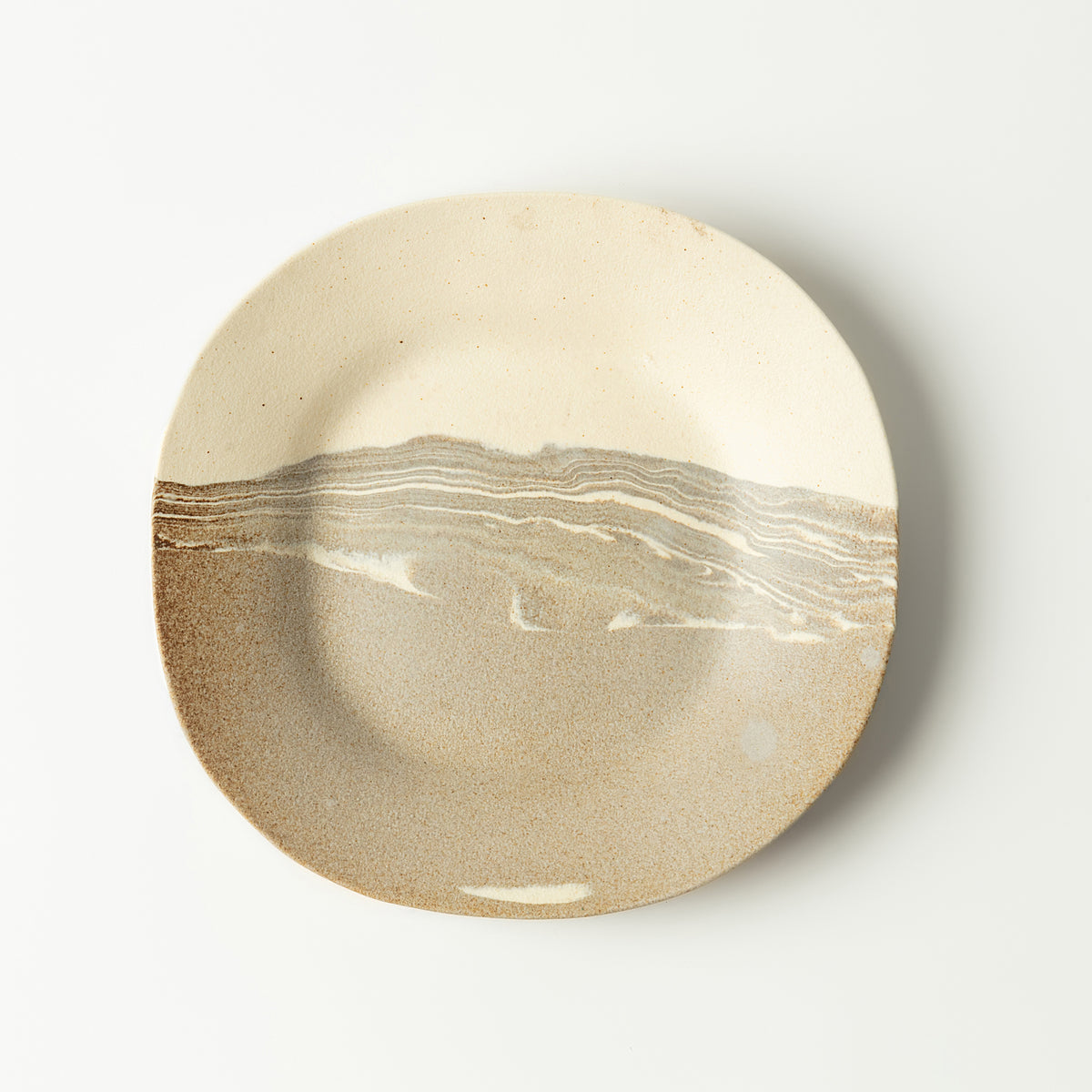 Handcrafted Nerikomi Ceramic Round Plate – Marbled Stoneware