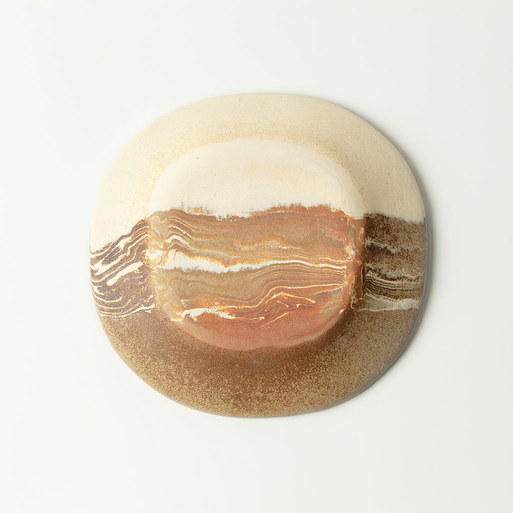 Handcrafted Nerikomi Ceramic Round Plate – Marbled Stoneware