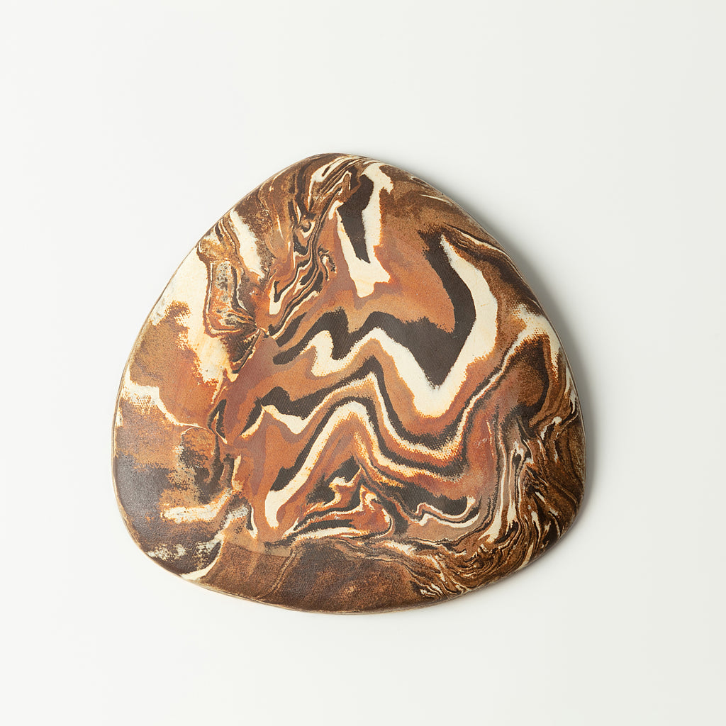 Handcrafted Nerikomi Ceramic Oval Tray – Marbled Stoneware