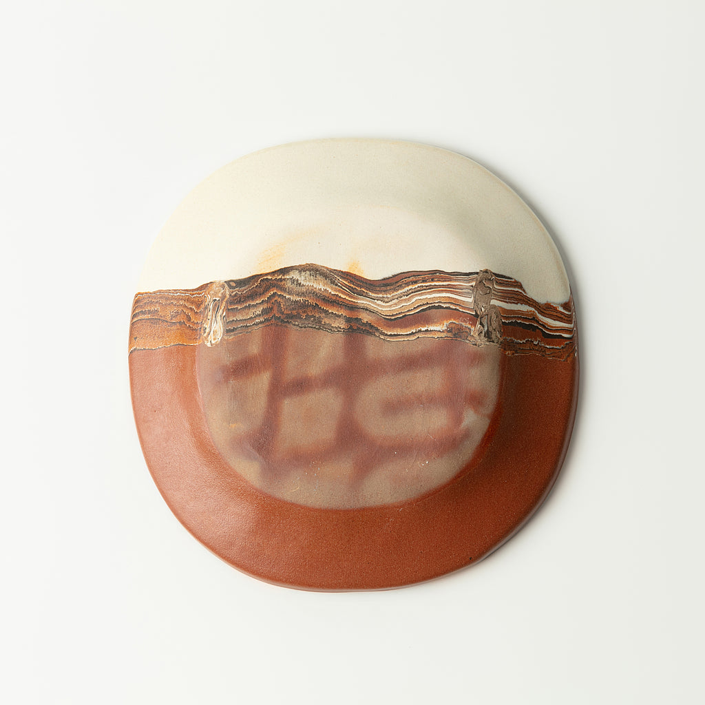 Handcrafted Nerikomi Ceramic Round Plate – Marbled Stoneware