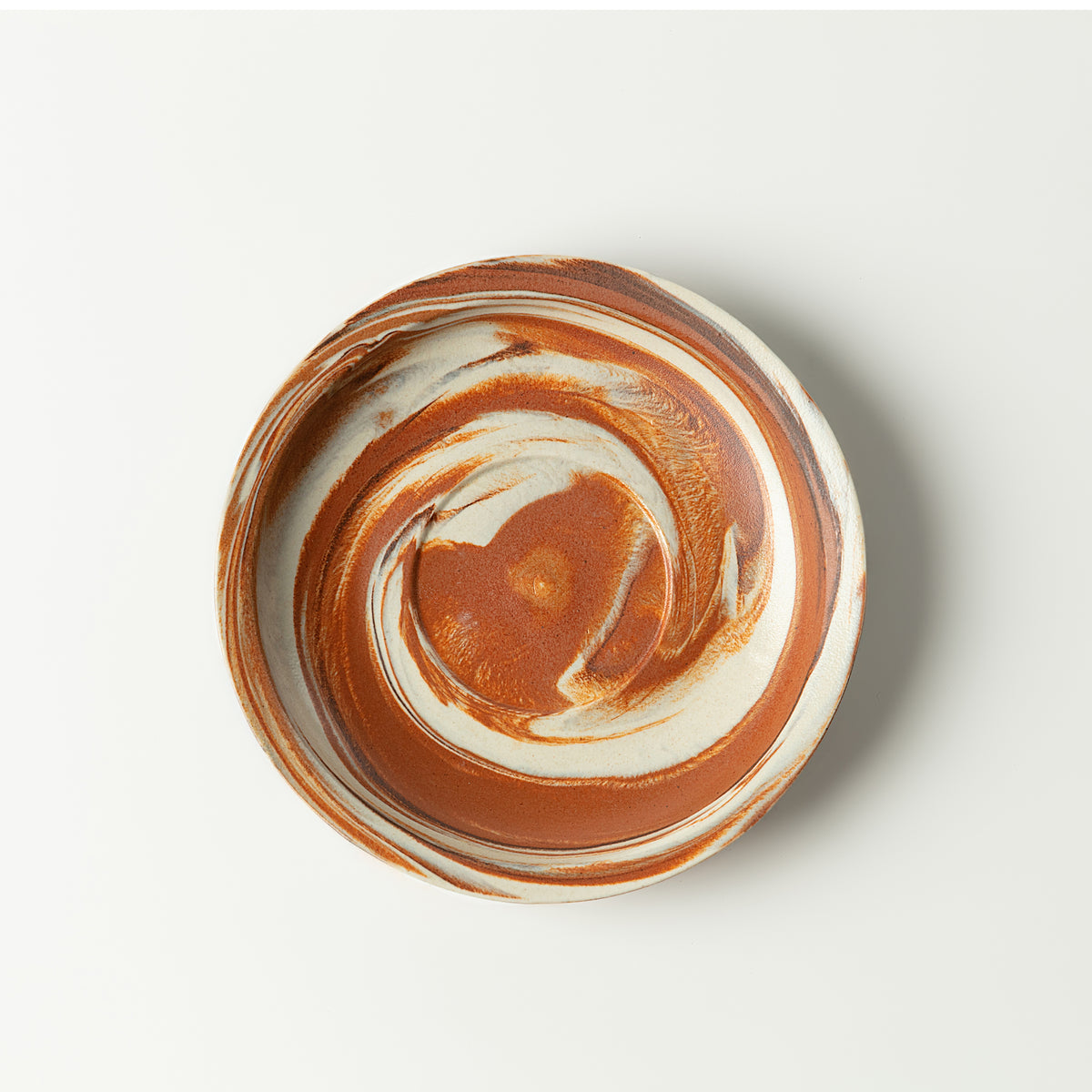Handcrafted Nerikomi Ceramic Round Dish – Marbled Stoneware